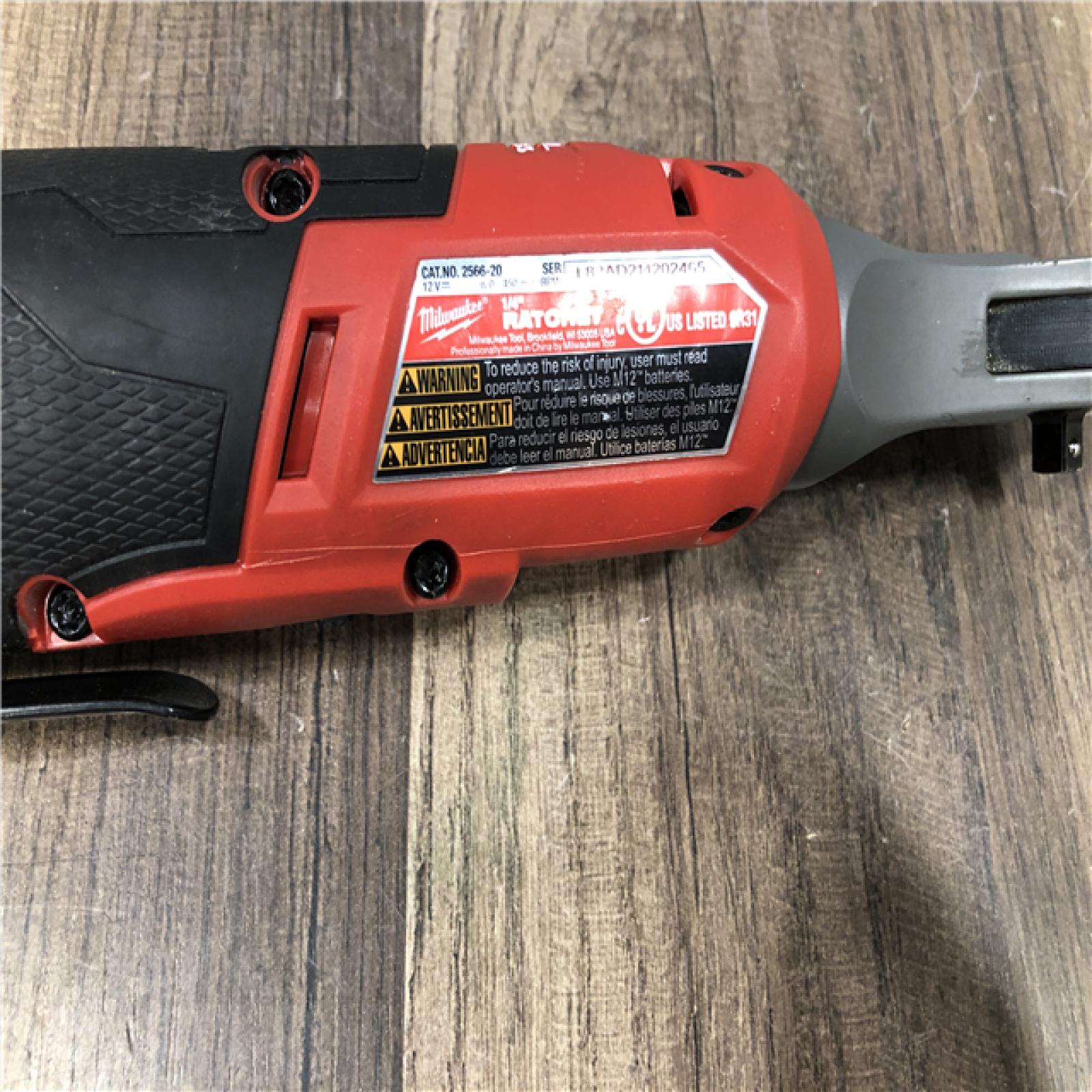 AS-IS Milwaukee FUEL 12V Lithium-Ion Brushless Cordless High Speed 1/4 in. Ratchet (Tool-Only)