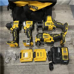 AS-IS DEWALT ATOMIC 20-Volt Lithium-Ion Cordless Brushless (4-Tool) Combo Kit