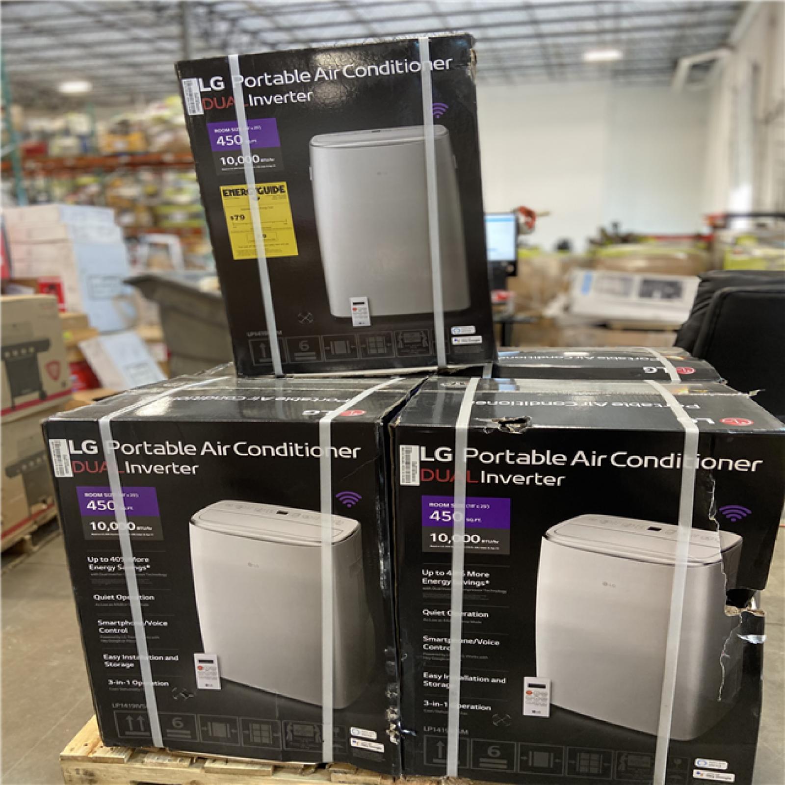DALLAS LOCATION - LG 10,000 (DOE) BTU 115-Volt Portable Air Conditioner Cools 450 sq. ft. with Dual Inverter,Wi-Fi and Remote (5 UNITS)