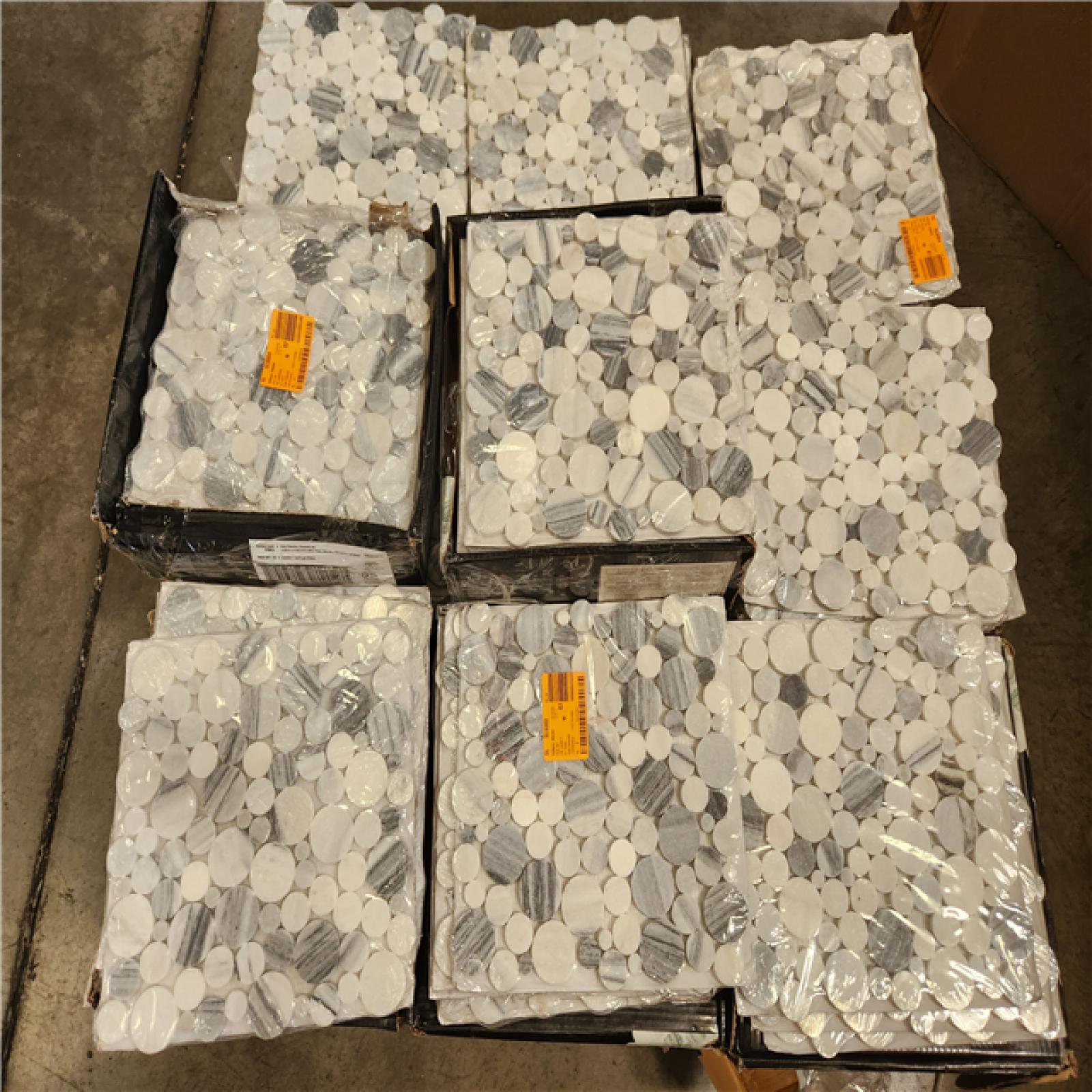 Phoenix MSI Alaska Gray 12 in. x 12 in. x 0.38 in. Polished Marble Mesh-Mounted Mosaic Floor and Wall Tile (21+ Boxes)