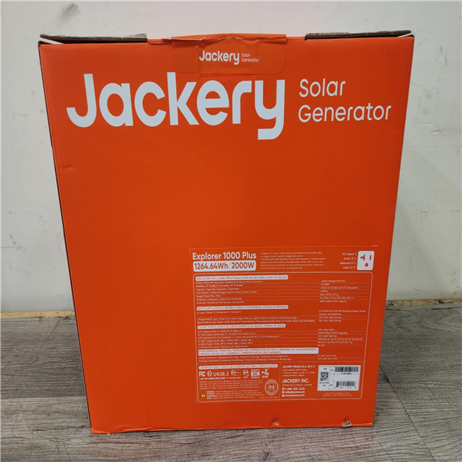 Phoenix Location NEW Jackery Solar Generator Explorer 1000 Plus 1264.64Wh/2000W Model No. JE-1000C (SEALED)