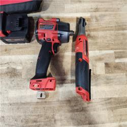 HOUSTON LOCATION - AS - IS M18 FUEL 18V Cordless Mid Torque 1/2 in. Impact Wrench W/ M12 FUEL 3/8 in. Ratchet & Battery/Charger Combo Kit