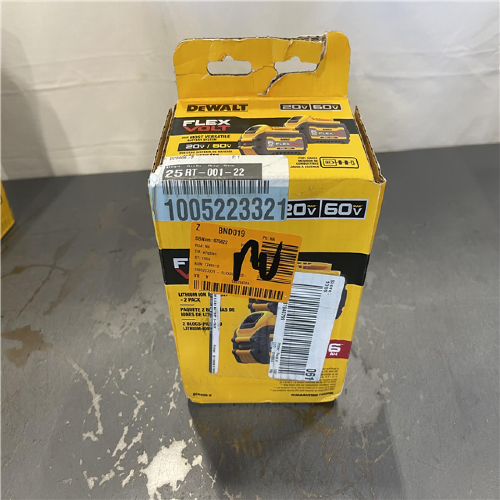 New! - DEWALT FLEXVOLT 20-Volt/60-Volt MAX Lithium-Ion 6.0Ah Battery Pack (2-Pack)