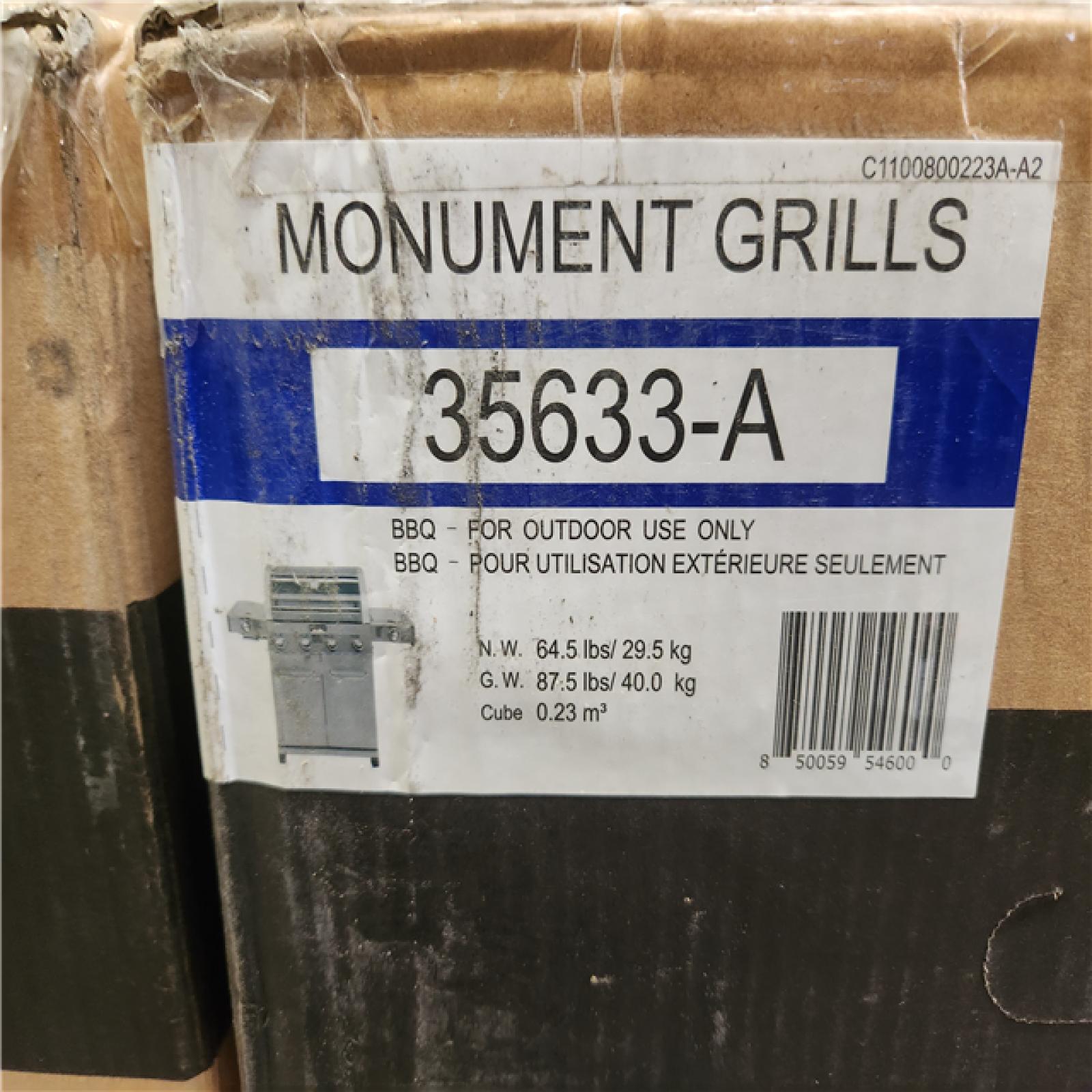 Phoenix NEW Monument Grills 4-Burner Propane Gas Grill in Stainless with Clear View Lid  LED Controls  Side and Sear Burners