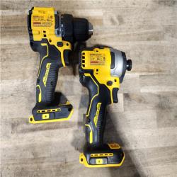 HOUSTON LOCATION - AS-IS Dewalt DCK225D2 20V MAX ATOMIC Brushless Compact Lithium-Ion 1/2 in. Cordless Drill Driver and 1/4 in. Impact Driver Combo Kit with 2 Batteries 2 Ah