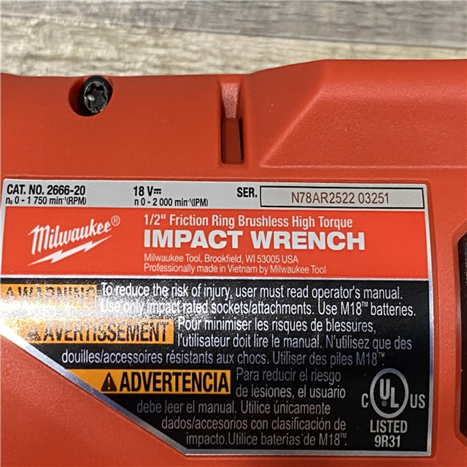 AS-IS Milwaukee 12/18V Lithium-Ion Cordless 3/8 in. Ratchet and 1/2 in. High Torque Impact Wrench with Friction Ring Combo Kit