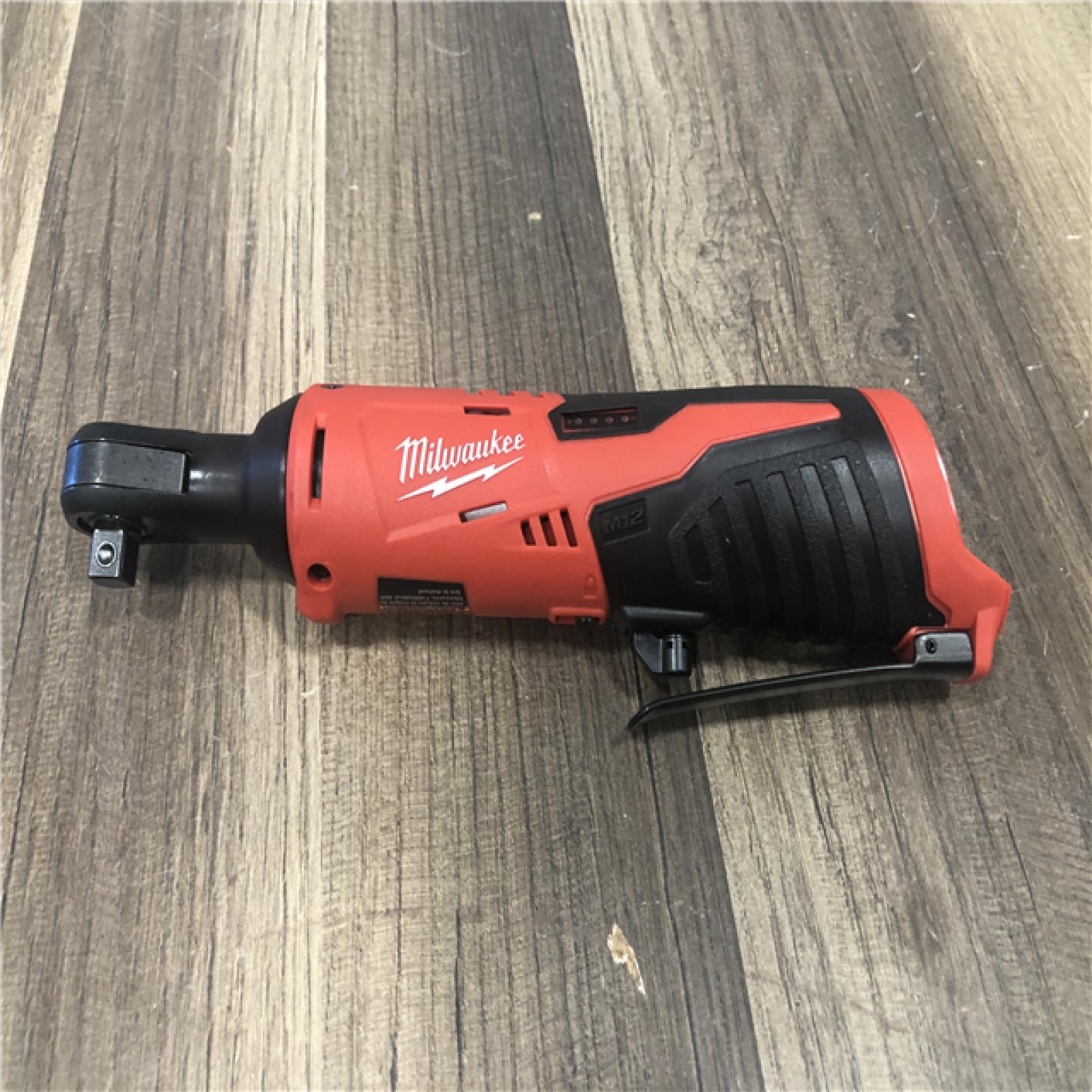 AS-IS Milwaukee M12 12V Lithium-Ion Cordless 3/8 in. Ratchet (Tool-Only)