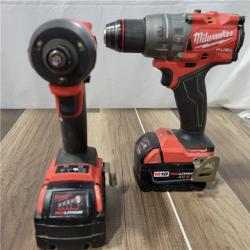 AS-IS  Milwaukee M18 FUEL 18V Lithium-Ion Brushless Cordless Hammer Drill and Impact Driver Combo Kit (2-Tool) with 2 Batteries