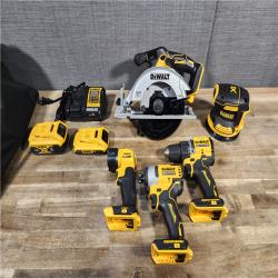 HOUSTON LOCATION - AS-IS DEWALT 20-Volt MAX Lithium-Ion Cordless 5-Tool Combo Kit with (2) Battery and Charger