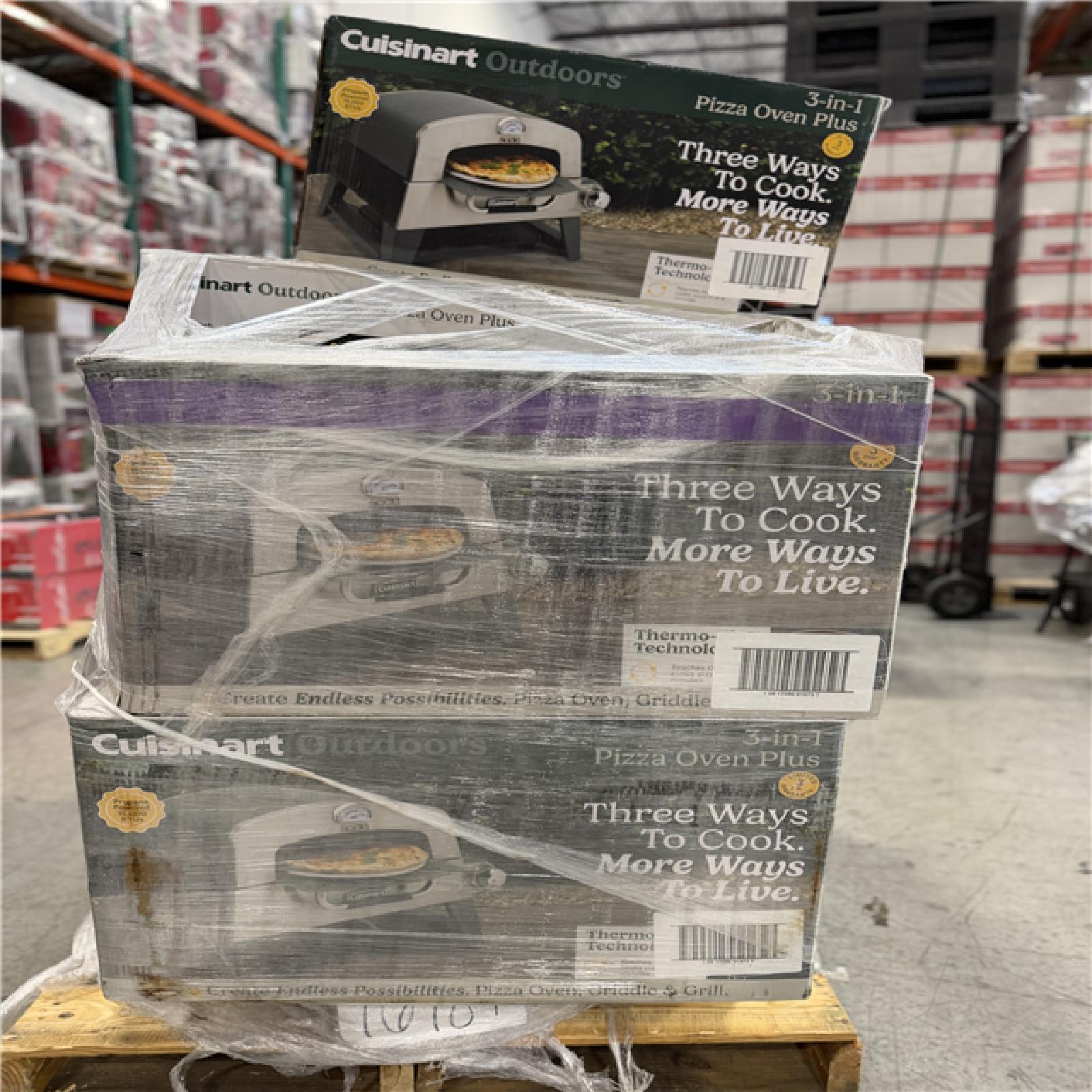 DALLAS LOCATION - AS-IS CUISINART OUTDOORS 3-In-1 Propane Tank Griddle and Grill Outdoor Pizza Oven PALLET-(9 UNITS)