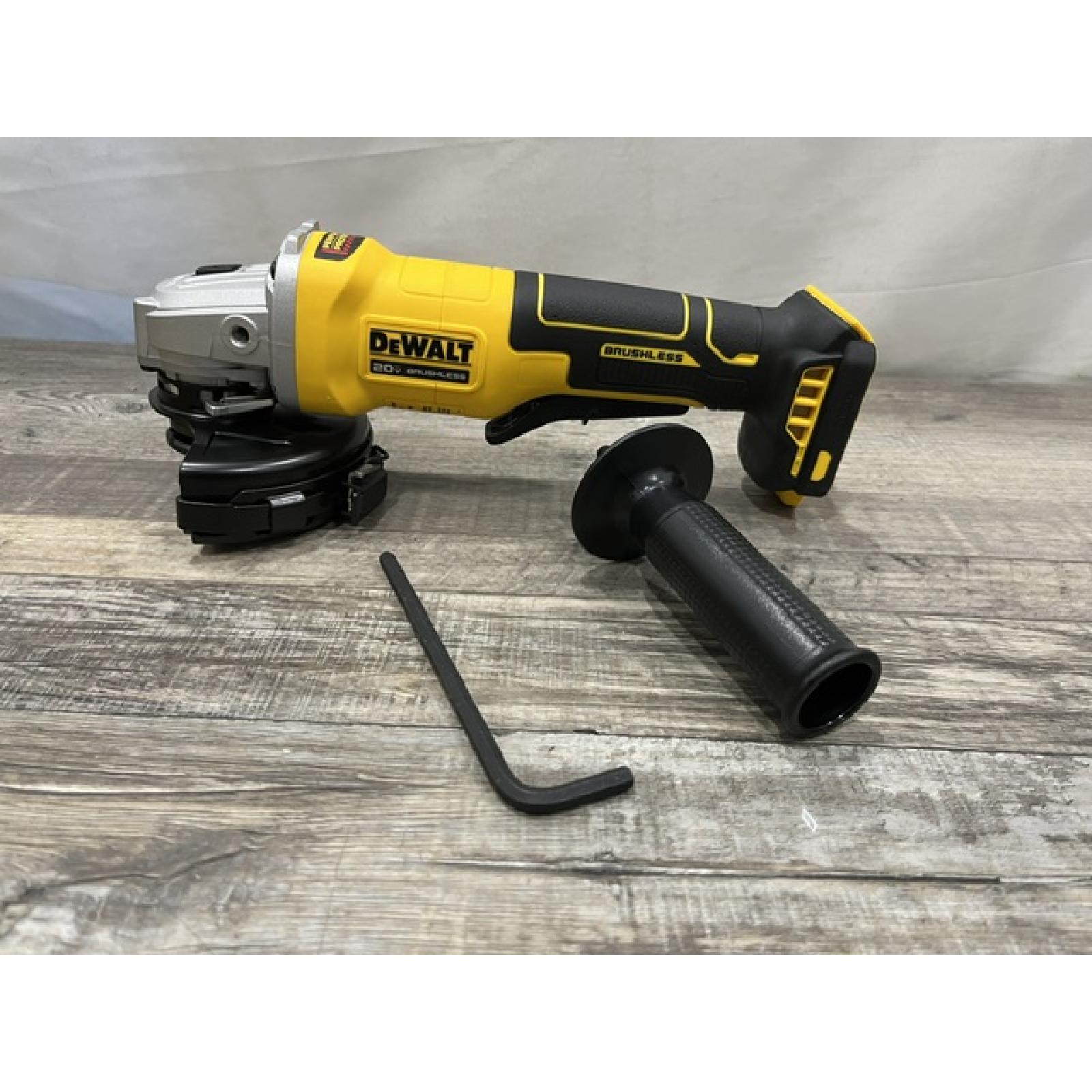 AS-IS DEWALT 20V MAX Cordless Brushless 4-1/2 in. Angle Grinder with Paddle Switch (Tool Only)