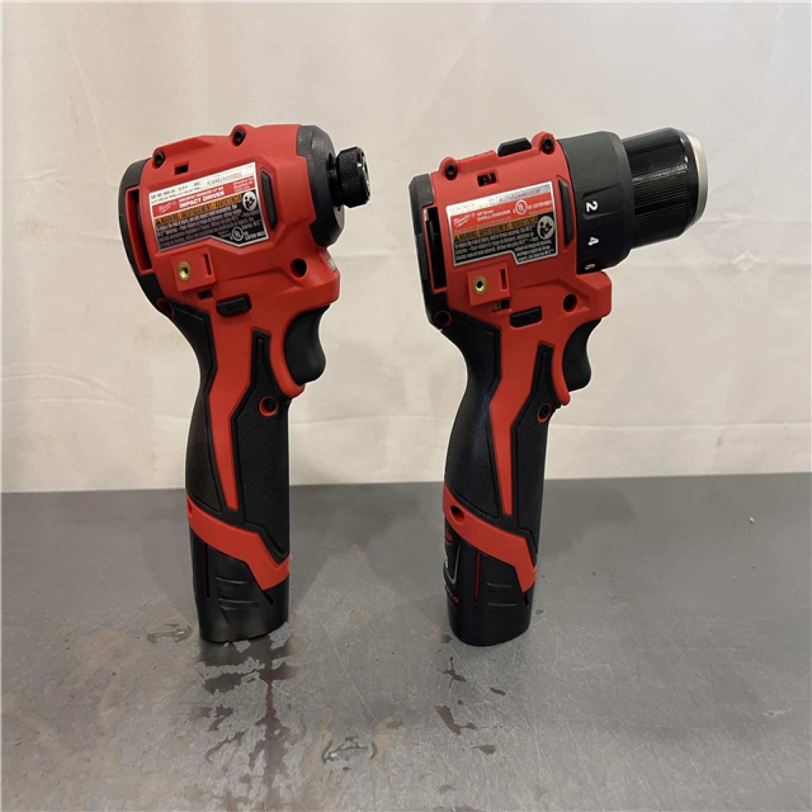AS-IS - Milwaukee M12 12-Volt Lithium-Ion Brushless Cordless Subcompact Drill and Impact Driver Combo Kit