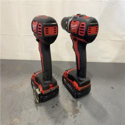 AS-IS - Milwaukee 18V Cordless Brushed 2-Tool Drill/Driver and Impact Driver Kit