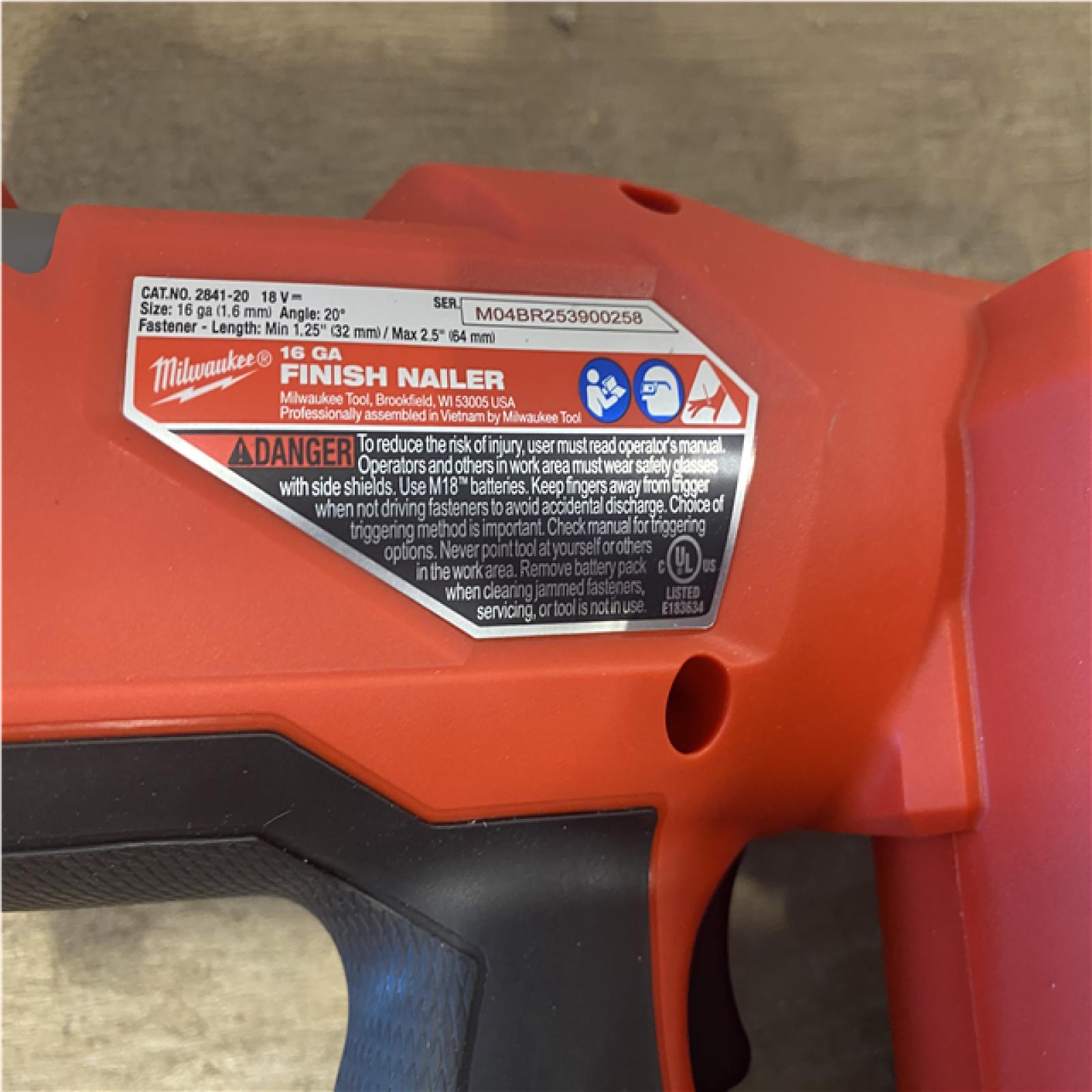 AS-IS  Milwaukee FUEL 18-Volt Lithium-Ion Brushless Cordless Gen II 16-Gauge Angled Finish Nailer (Tool-Only)