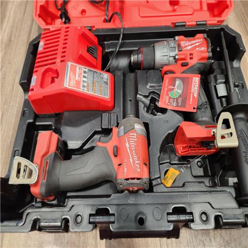 AS-IS Milwaukee M18 FUEL 18V Lithium-Ion Brushless Cordless Hammer Drill and Impact Driver Combo Kit (2-Tool) with 2 Batteries