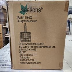 Phoenix Location NEW Seasons 4-Light Chandelier Part#: 1190003 Pallet (18 Total) (Sealed)