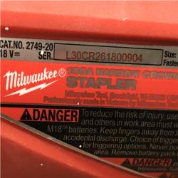AS-IS Milwaukee FUEL 18-Volt Lithium-Ion Brushless Cordless 18-Gauge 1/4 in. Narrow Crown Stapler (Tool-Only)