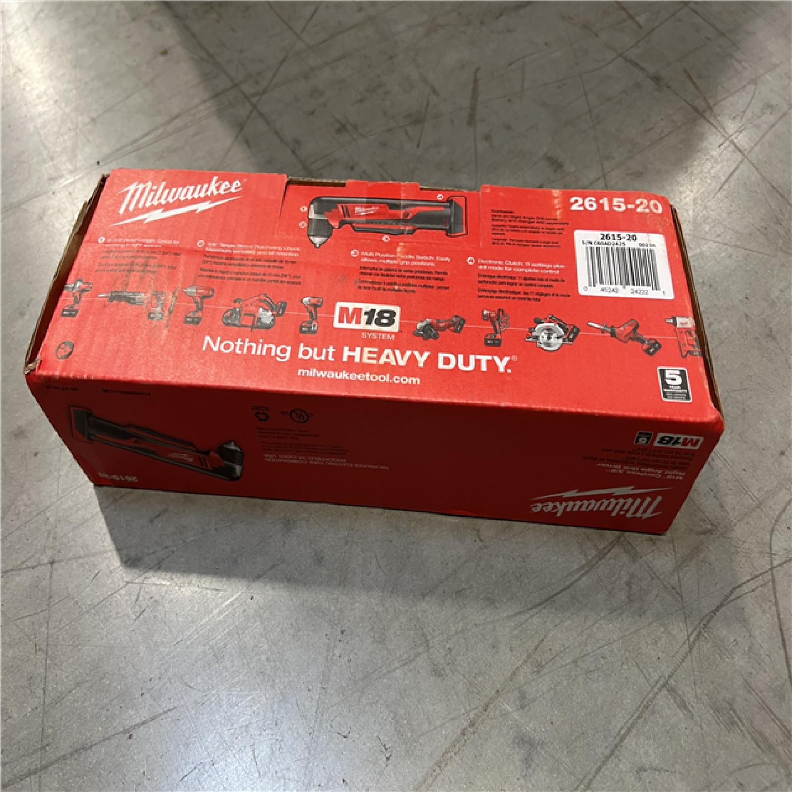 NEW! - Milwaukee M18 18-Volt Lithium-Ion Cordless 3/8 in. Right-Angle Drill (Tool-Only)