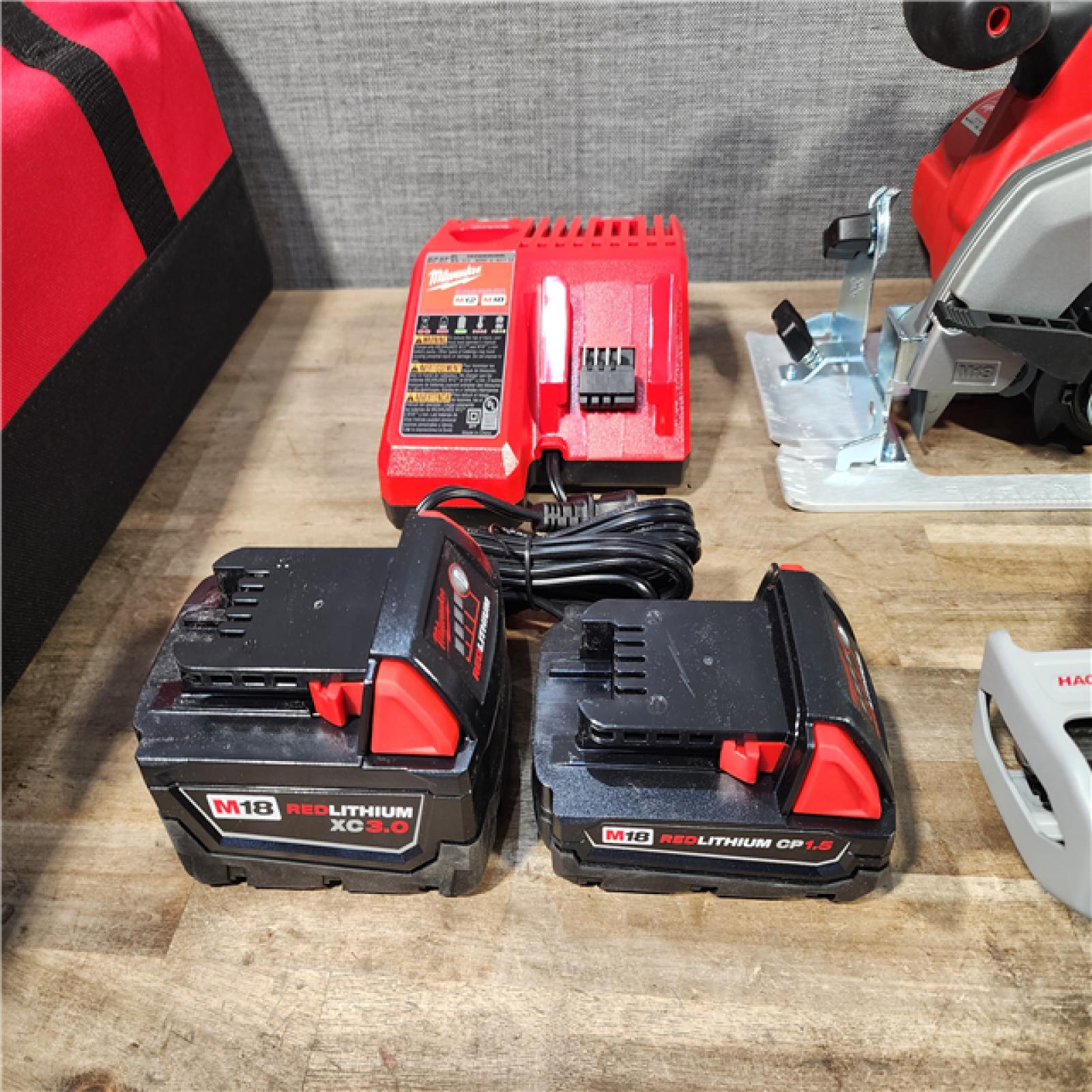 HOUSTON LOCATION - AS-IS M18 18V Lithium-Ion Cordless Combo Kit (5-Tool) with (2) BATTERY  (1) Charger  (1) Tool Bag