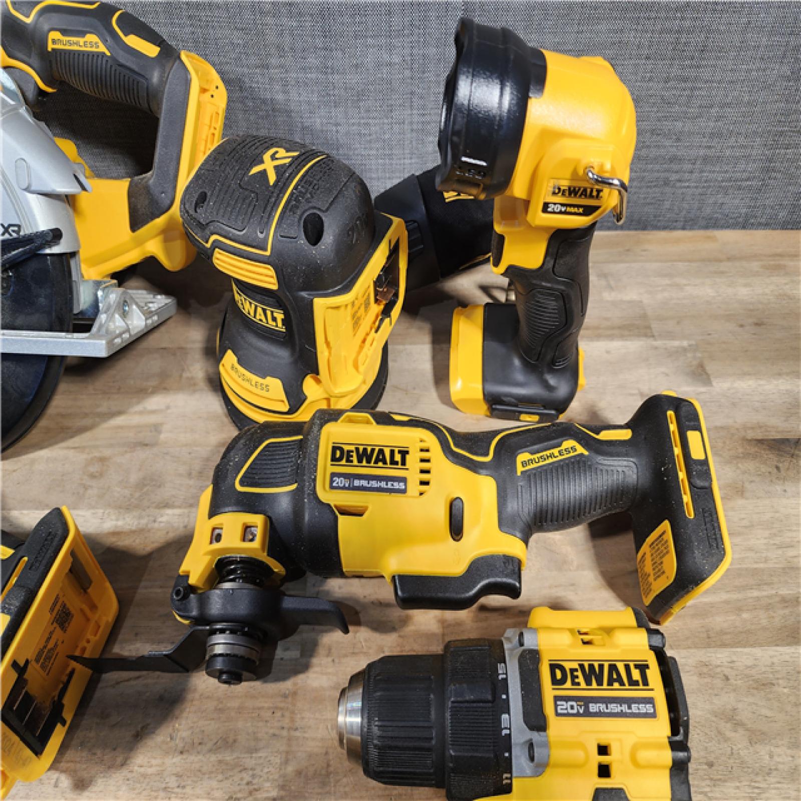 HOUSTON LOCATION - AS-IS DEWALT 20-Volt MAX Lithium-Ion Cordless 7-Tool Combo Kit with 2.0 Ah Battery, 5.0 Ah Battery and Charger