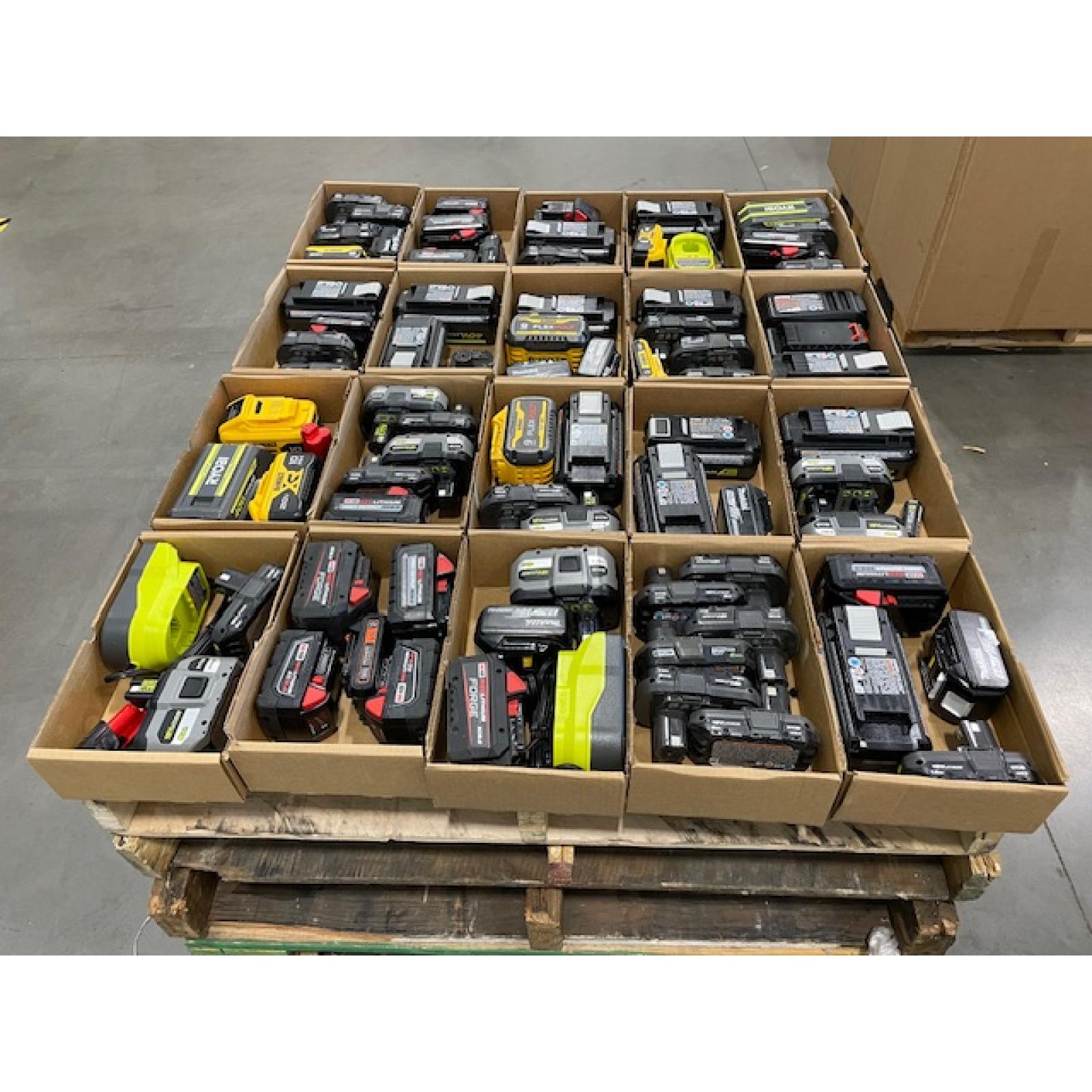 DALLAS LOCATION - AS-IS BATTERY AND CHARGERS PALLET