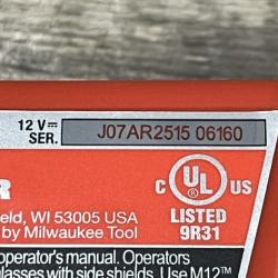 AS-IS Milwaukee 12-Volt Lithium-Ion Cordless 3/8 in. Crown Stapler (Tool-Only)