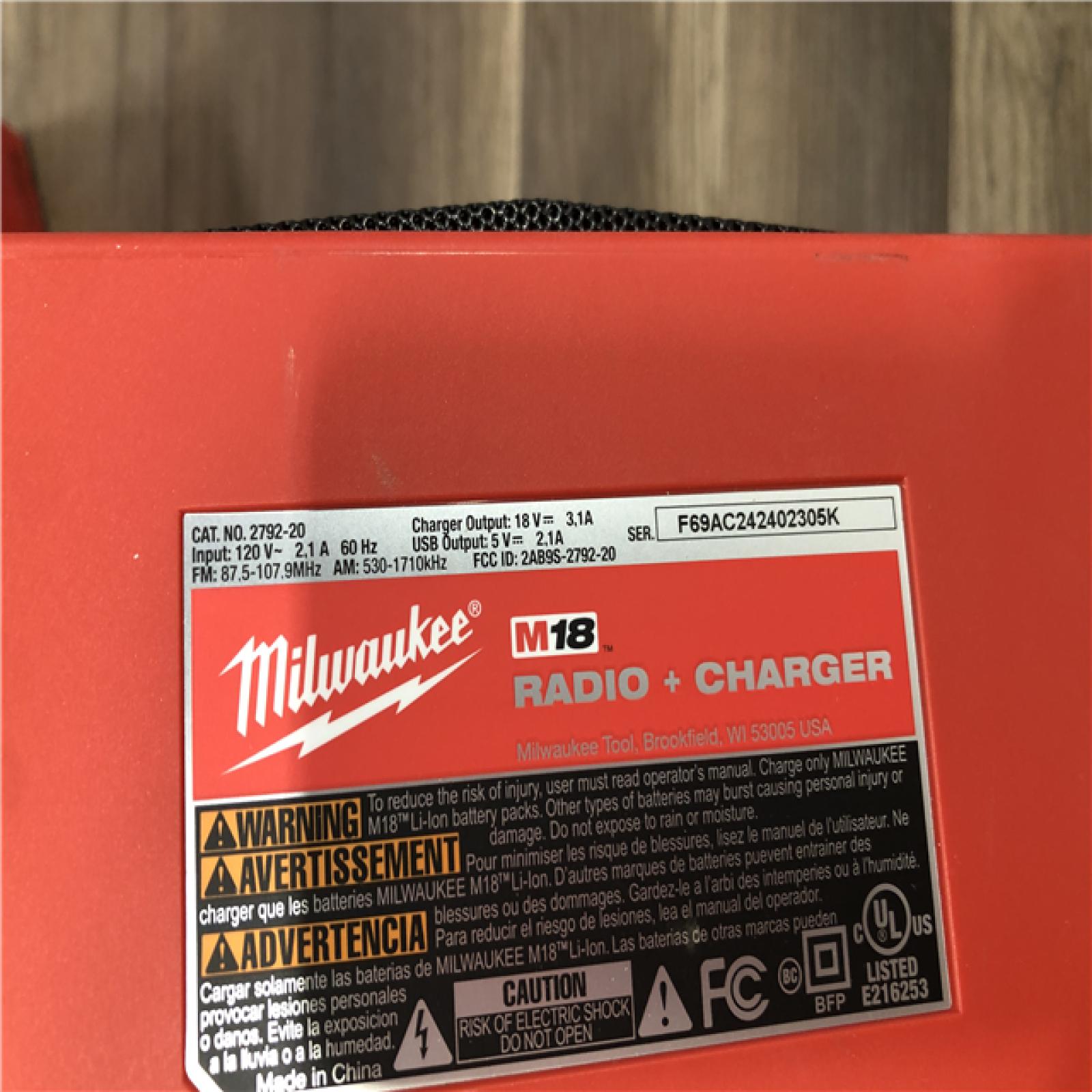 AS-IS Milwaukee M18 Lithium-Ion Cordless Jobsite Radio/Charger