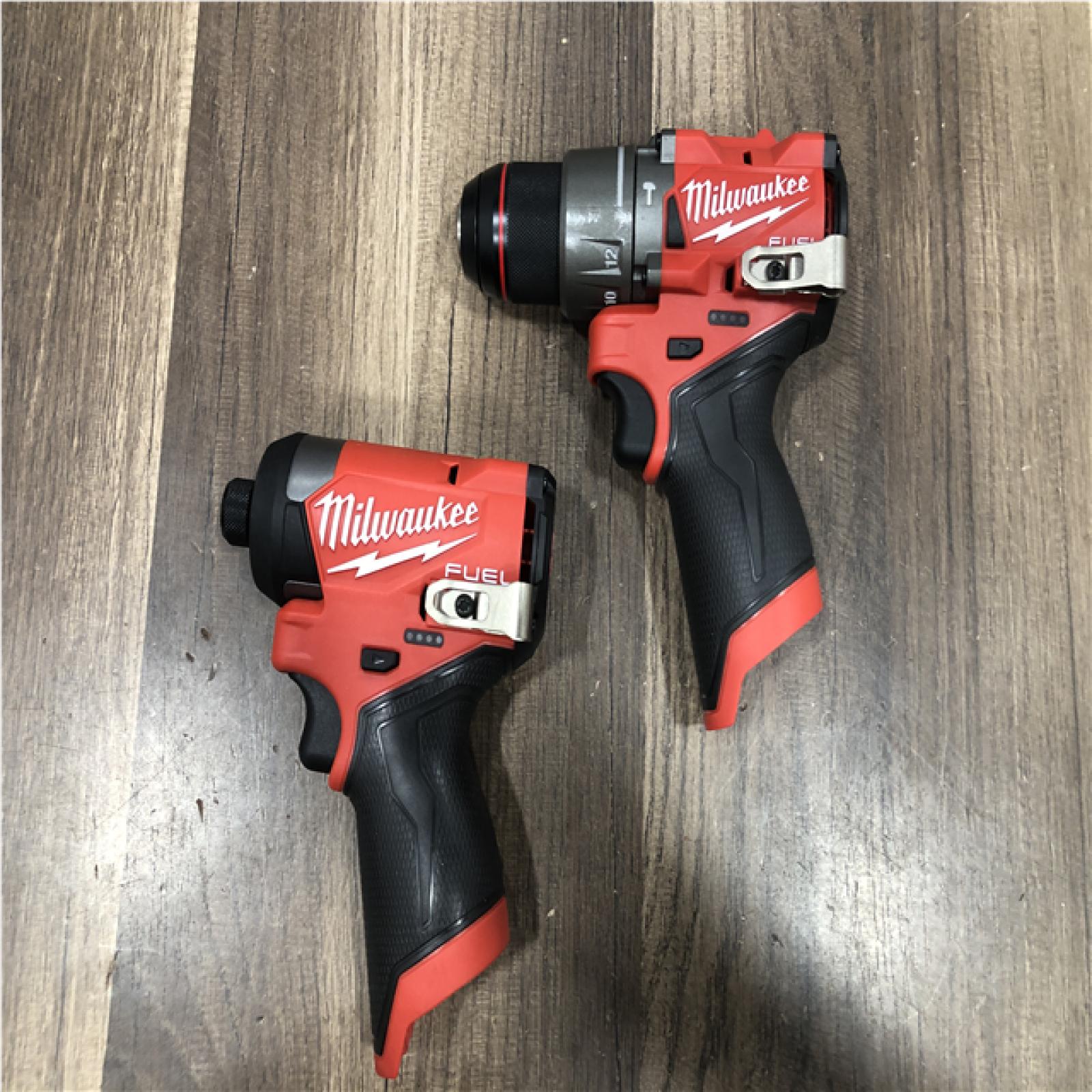 AS-IS Milwaukee FUEL 12-Volt Lithium-Ion Brushless Cordless Hammer Drill and Impact Driver Combo Kit