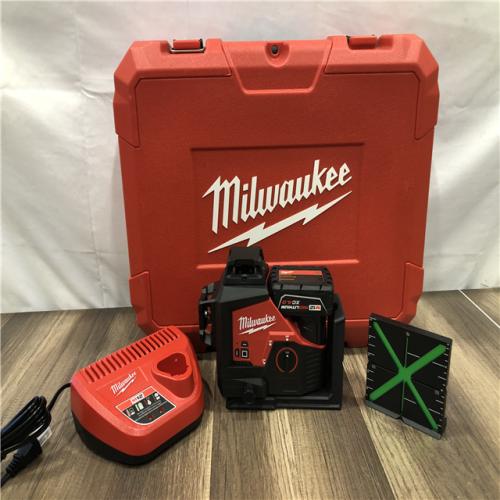 AS-IS Milwaukee 12-Volt Lithium-Ion Cordless Green 250 ft. 3-Plane Laser Level Kit