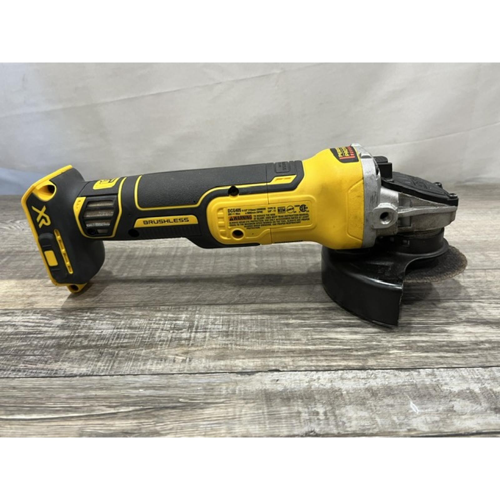 AS-IS DEWALT 20V MAX XR Cordless Brushless 4.5 in. Slide Switch Small Angle Grinder with Kickback Brake (Tool Only)