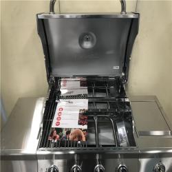 California AS-IS Nexgrill 60,000 BTU 4-Burner Propane BBQ in Stainless Steel with 626 Sq. Inches of Cooking Surface and Side Burner-Appears LIKE-NEW Condition
