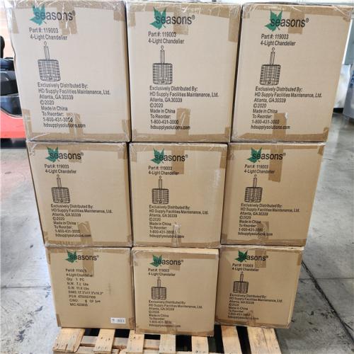 Phoenix Location NEW Seasons 4-Light Chandelier Part#: 1190003 Pallet (18 Total) (Sealed)