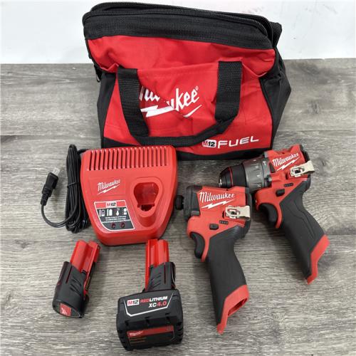 California AS-IS Milwaukee M12 Fuel 2-Tool Combo Kit  Includes (2) Batteries  Charger & Bag