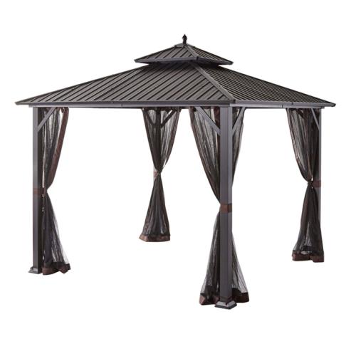 Phoenix NEW Hampton Bay 10 ft. x 10 ft. Holden Outdoor Patio Black Hard Top Galvanized Steel Gazebo