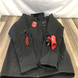 AS-IS Milwaukee Men's Large 12-Volt Lithium-Ion Cordless Tough Shell Black Heated Jacket with