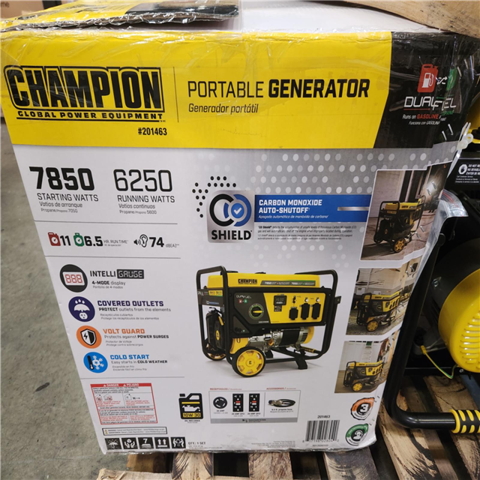 Phoenix Champion Power Equipment 7850/6250-Watt Recoil Start Storm Ready Gasoline and Propane Powered Dual Fuel Portable Generator with CO Shield