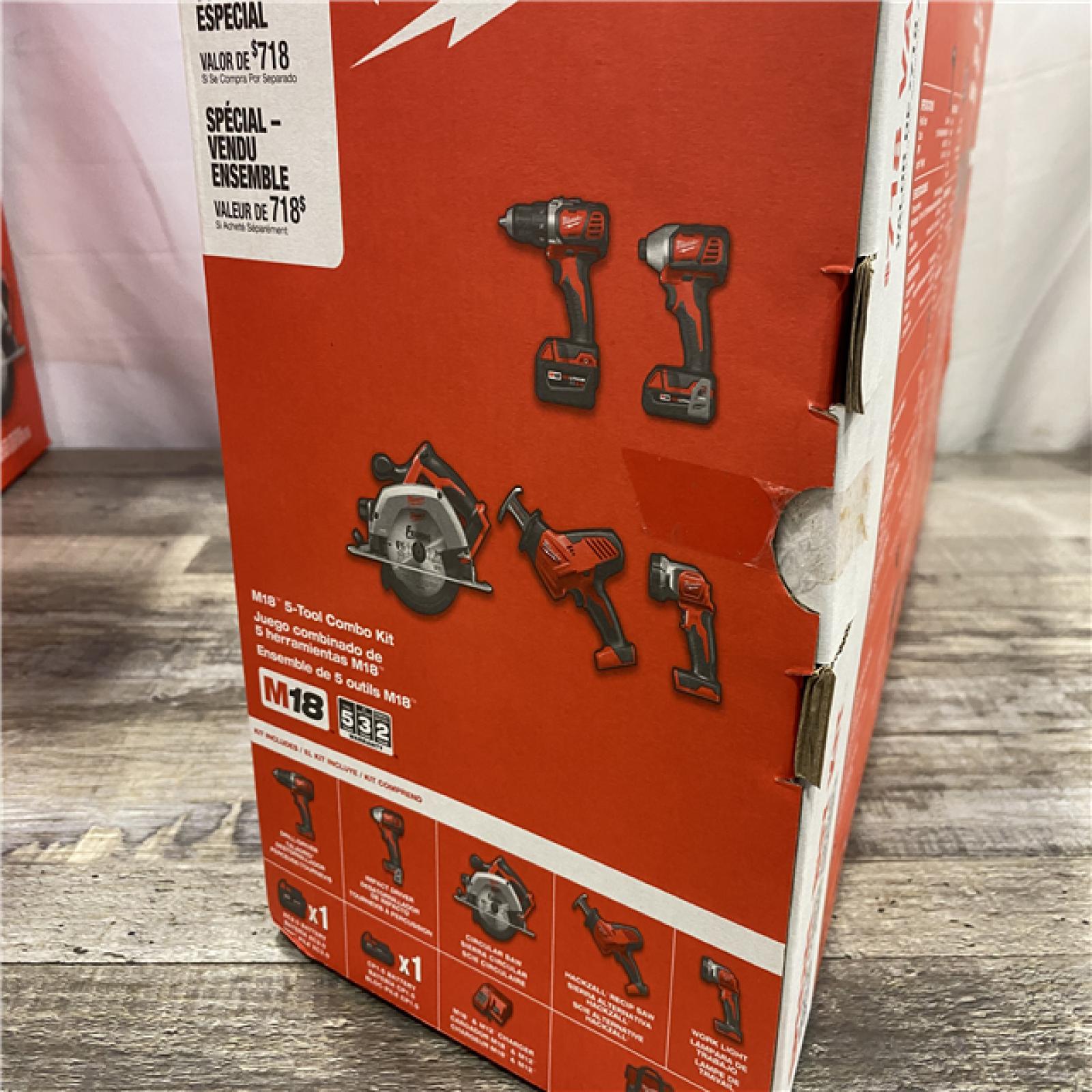 NEW - Milwaukee 18V Lithium-Ion Cordless (5-Tool) Combo Kit
