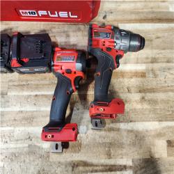 HOUSTON LOCATION - AS - IS Milwaukee FUEL 18V Lithium-Ion Brushless Cordless Hammer Drill and Impact Driver Combo Kit