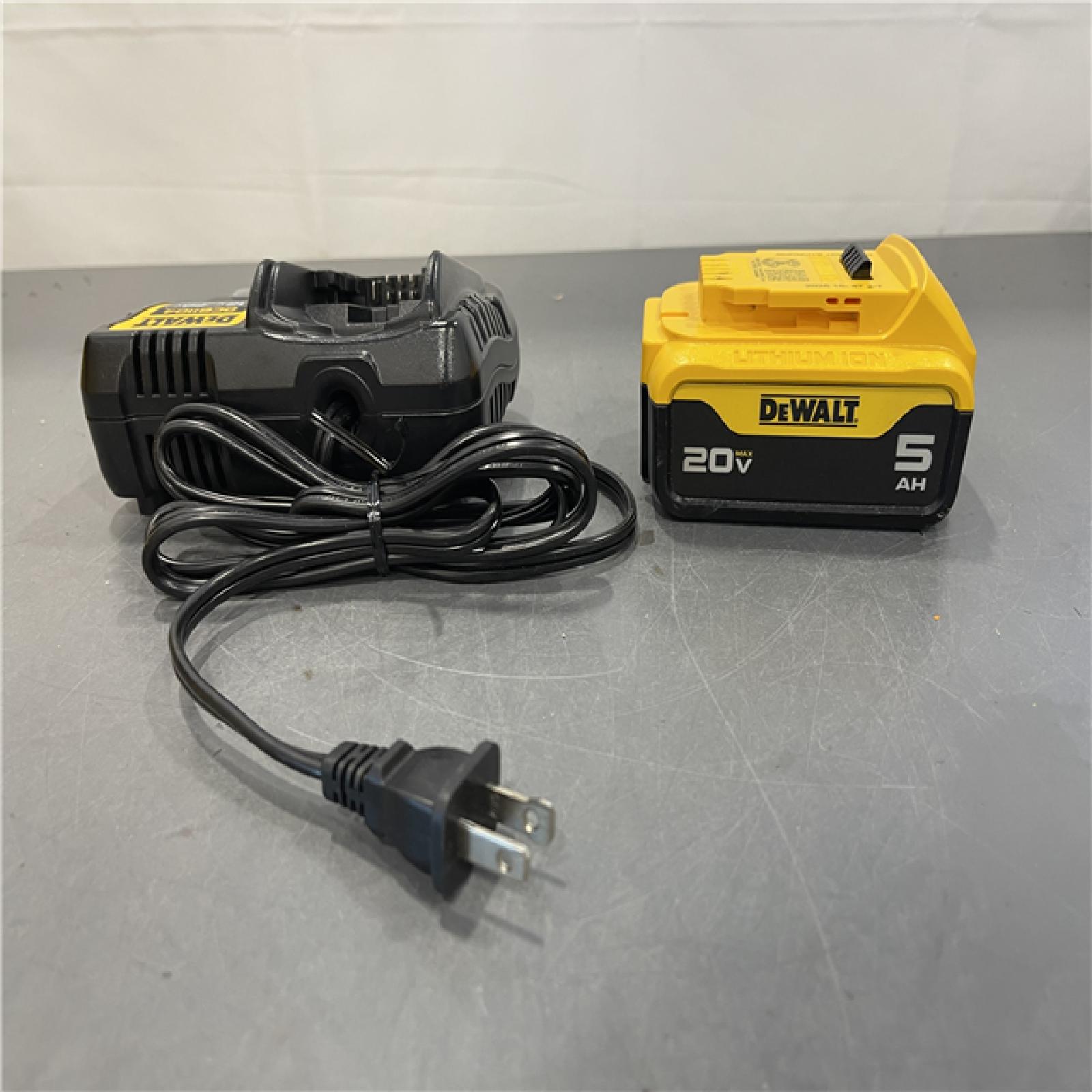 AS-IS - DEWALT 20-Volt Maximum XR 5.0 Ah Battery Pack and Charger