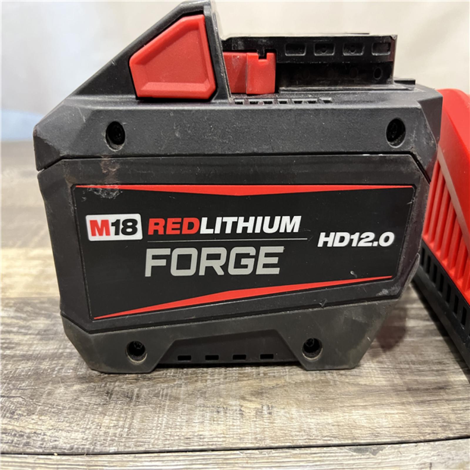 AS-IS Milwaukee 18-Volt Lithium-Ion REDLITHIUM FORGE Starter Kit with 12.0Ah Battery and Rapid Charger