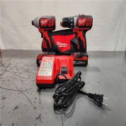 AS-IS- Milwaukee 18V Cordless Brushed 2-Tool Drill/Driver and Impact Driver Kit