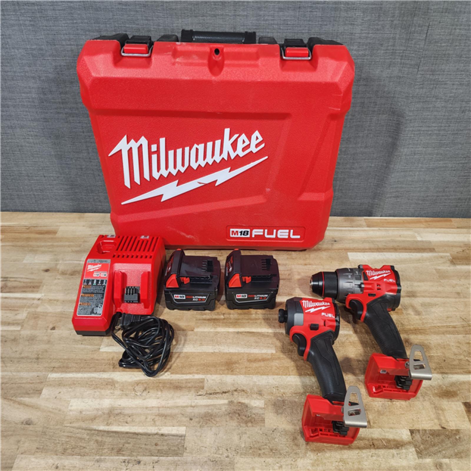 HOUSTON LOCATION - AS - IS Milwaukee FUEL 18V Lithium-Ion Brushless Cordless Hammer Drill and Impact Driver Combo Kit