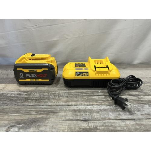 AS-IS DEWALT 20V/60V MAX FLEXVOLT Lithium-Ion 9.0Ah Battery and Charger Starter Kit
