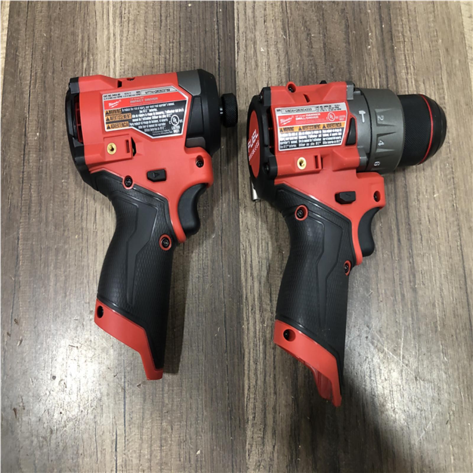 AS-IS Milwaukee FUEL 12-Volt Lithium-Ion Brushless Cordless Hammer Drill and Impact Driver Combo Kit