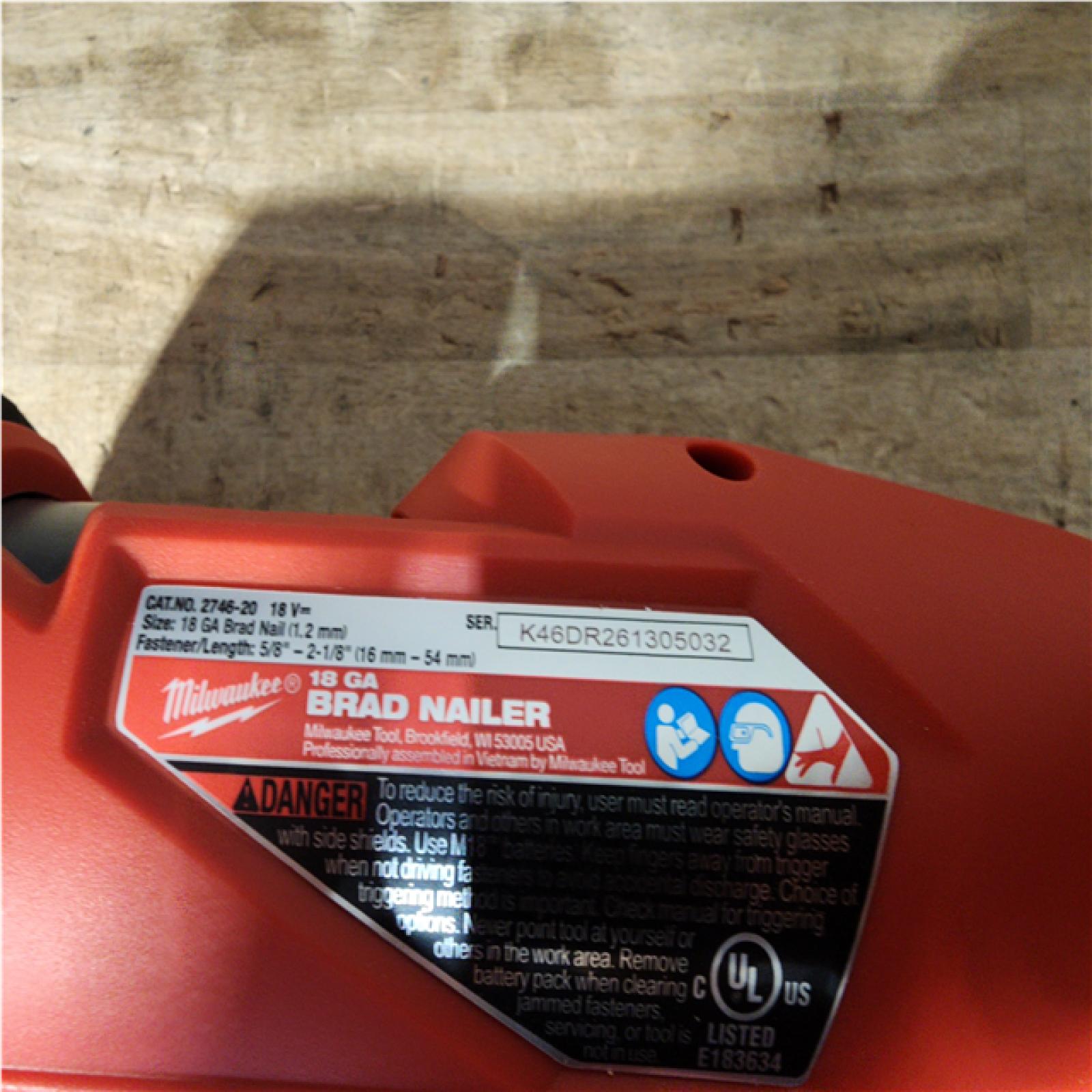 Houston Location AS-IS Milwaukee FUEL 18-Volt Lithium-Ion Brushless Cordless Gen II 18-Gauge Brad Nailer (Tool-Only)