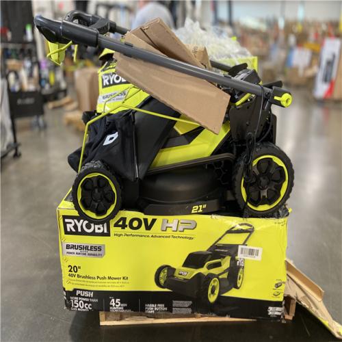 DALLAS LOCATION - RYOBI 40V HP Brushless 20 in. Cordless Battery Walk Behind Push Lawn Mower with 6.0 Ah Battery and Charger - 4 (UNITS)