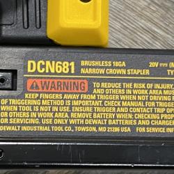 AS-IS DEWALT 20V MAX XR Lithium-Ion Cordless 18-Gauge Narrow Crown Stapler Kit