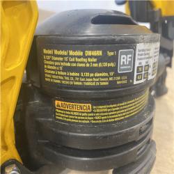 AS-IS DEWALT 1-3/4 in. 15 Degree Pneumatic Coil Roofing Nailer