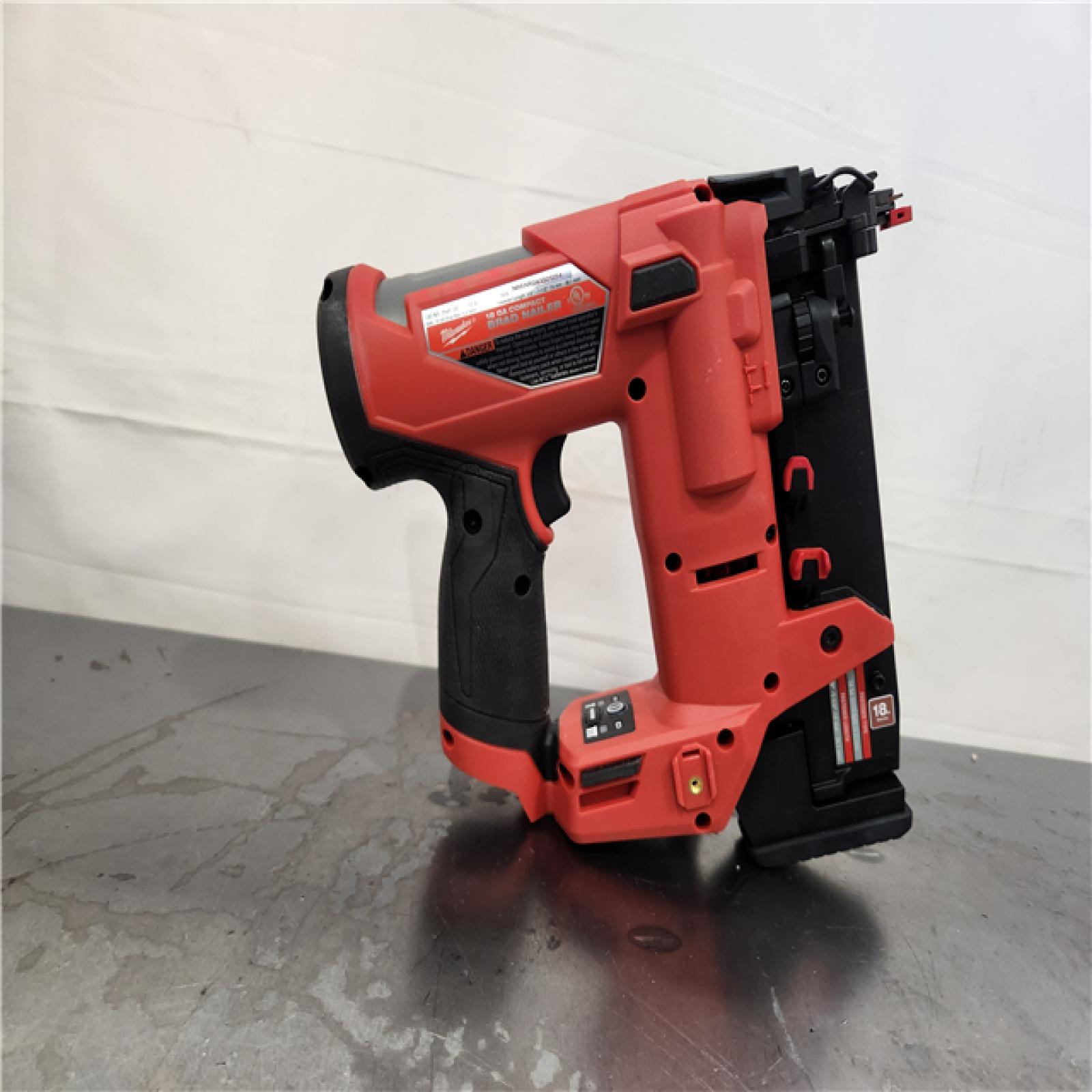 AS-IS- M12 FUEL 12-Volt Lithium-Ion Brushless Cordless 18-Guage Compact Brad Nailer (Tool Only)