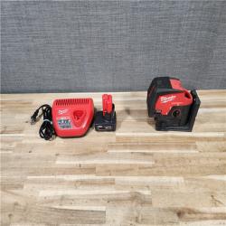 HOUSTON LOCATION - AS-IS Milwaukee 12-Volt Lithium-Ion Cordless Green 125 ft. Cross Line and Plumb Points Laser Level Kit